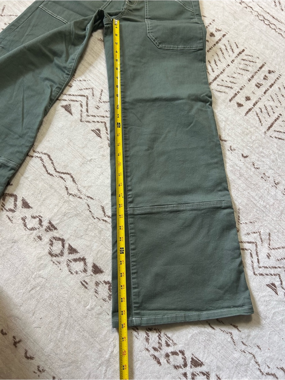 Maeve Anthropologie Olive Wide Leg Utility Carpenter Pants 25 Old Money Luxury - Picture 13 of 14